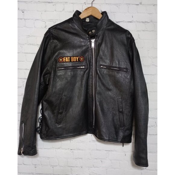 VTG Paragon International Harley Davidson Fatboy Leather Jacket READ DESCRIPTION - Picture 12 of 12